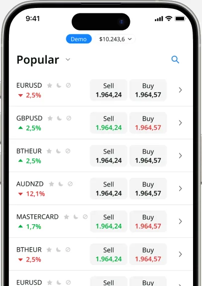 Trading app – quotes and watchlist