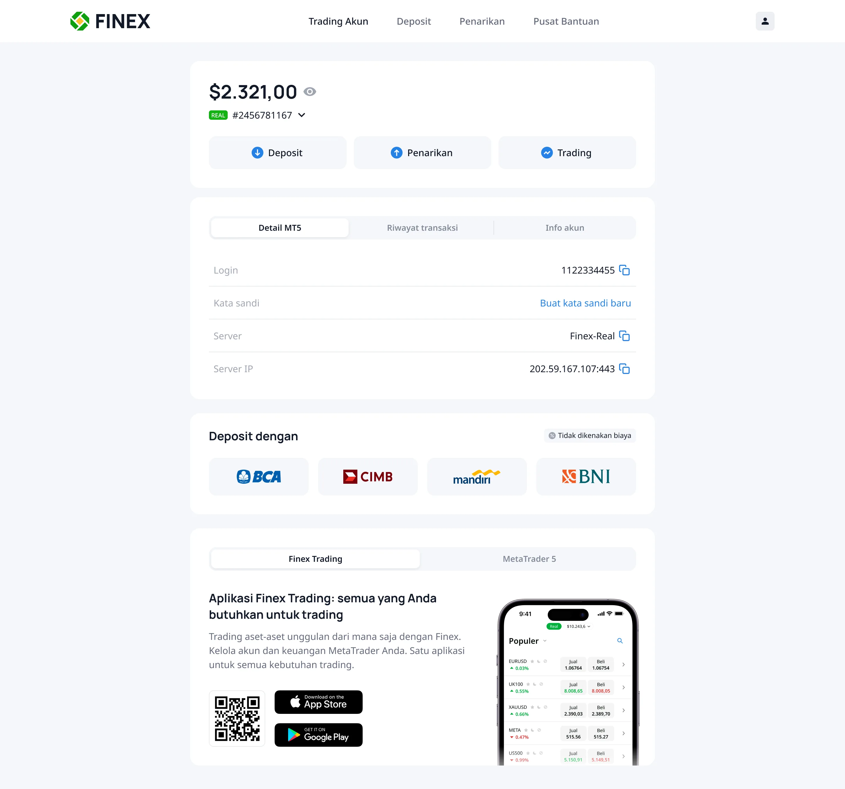 Dashboard main, desktop