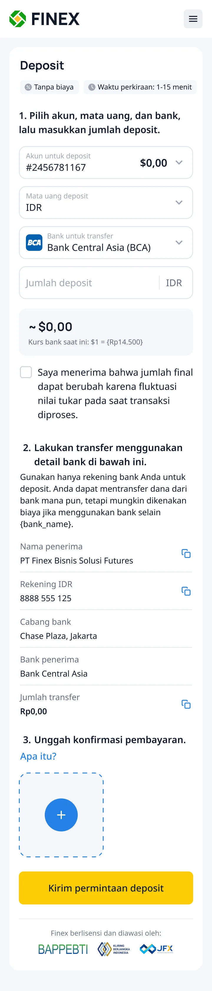 Deposit flow, mobile