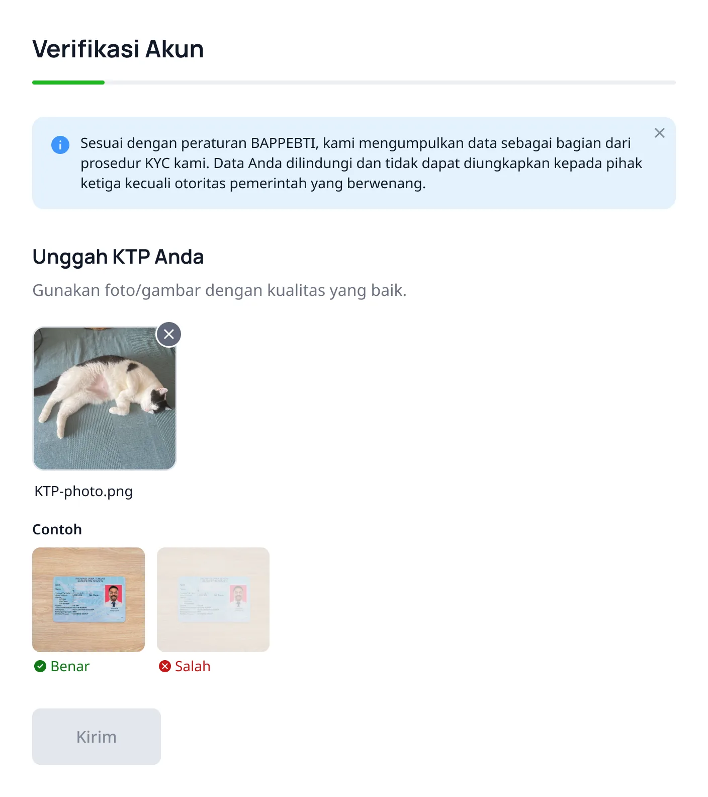 KYC document check, desktop