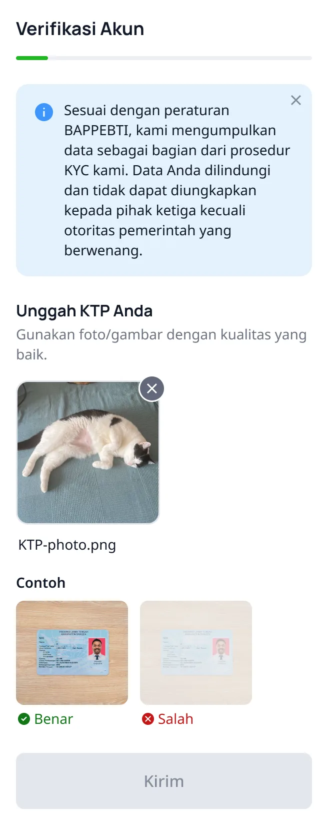 KYC document check, mobile