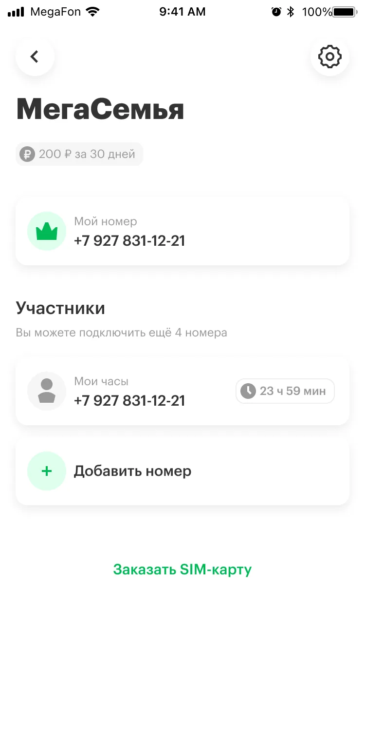 Mega Family dashboard